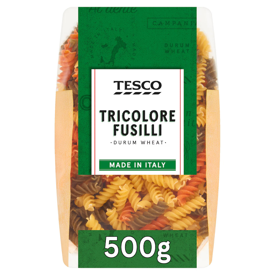 Tesco Tricolore Fusilli Pasta Twists, 500g