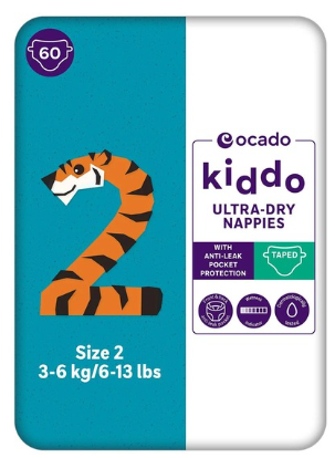 Ocado Kiddo Ultra-Dry Nappies Size 2 (3-6kg)
