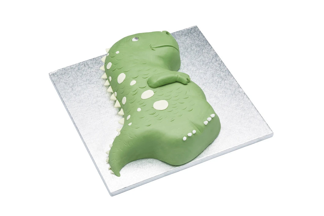 Silver Anodised Dinosaur Shaped Cake Pan - Rawr !!!