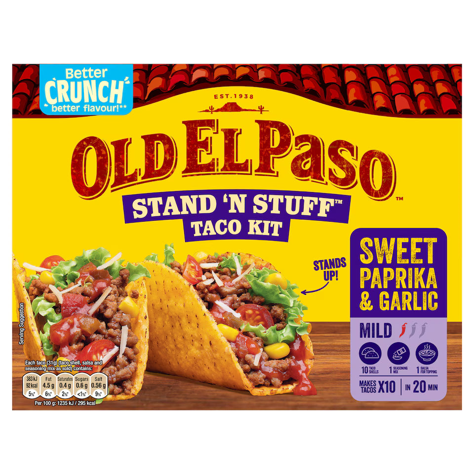 Old El Paso Stand 'N' Stuff Taco Kit - Sweet Paprika & Garlic, 312g