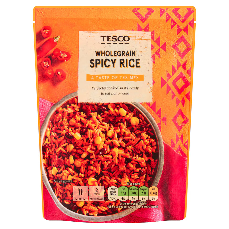 Tesco Wholegrain Spicy Mexican Inspired Rice, 250g