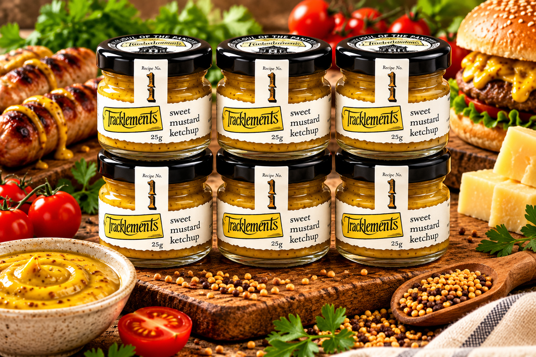 Tracklements Sweet Mustard Ketchup Mini 25g - Pack of 6