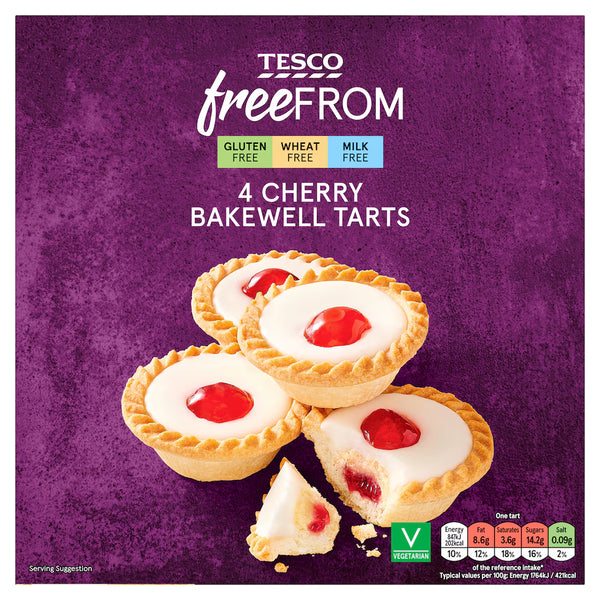 Tesco Free From Cherry Bakewell Tarts