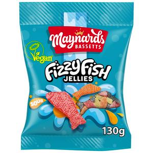 Maynards Bassetts Fizzy Fish Jellies, 130g