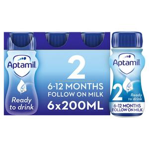 Aptamil 2 Follow On Baby Milk Formula Liquid 6-12 Months 200ml