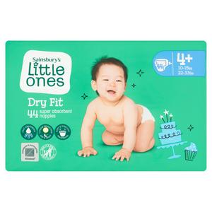 Sainsbury's Little Ones 44 Dry Fit Maxi Plus Nappies - Size 4+