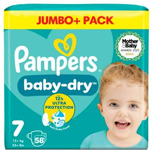 Pampers Baby Dry Nappies - Size 7, 58 Pack