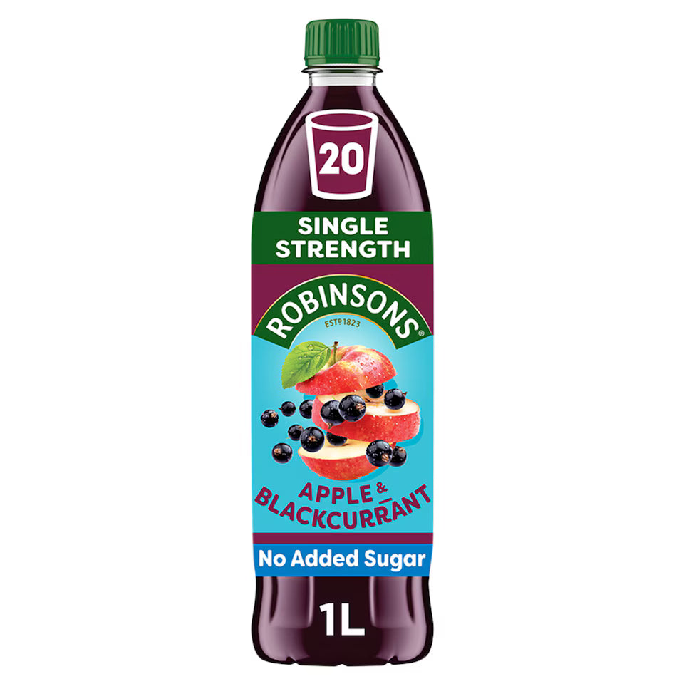 Robinsons Apple & Blackcurrant No Added Sugar Squash, 1L