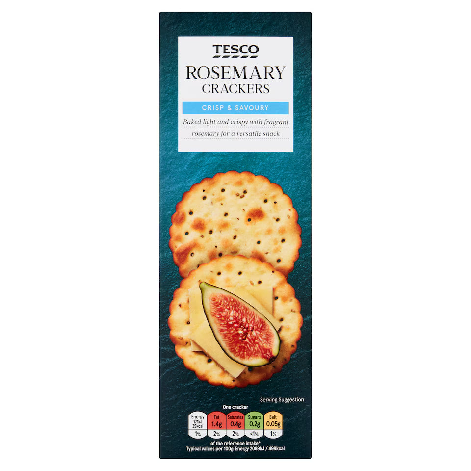 Tesco Rosemary Crackers, 185g