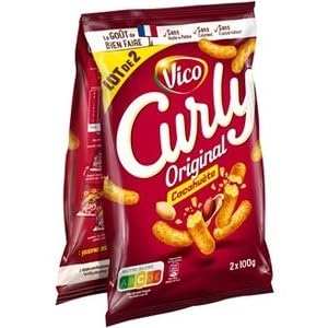 Vico Curly Original Cacahuète Flavoured Snacks, 2 x 100g