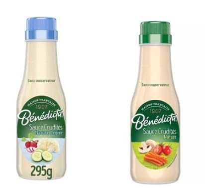 Bénédicta Sauce Crudités, Nature & Nature Légère Variants, No Preservatives