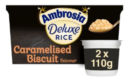 Ambrosia Deluxe Rice, Caramelised Biscuit Flavour, 2 x 110g