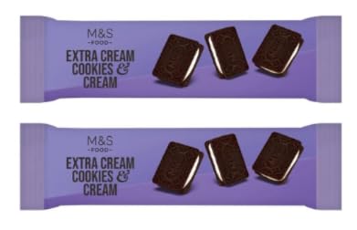 M&S Food Extra Cream Cookies & Cream, Chocolate Sandwich Biscuits, Pack of 2
