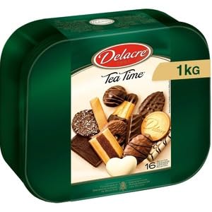 Delacre Tea Time Assorted Biscuits Tin, 1 kg