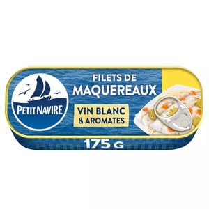 Petit Navire Filets de Maquereaux Vin Blanc et Aromates 175g