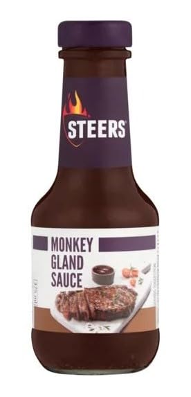 Steers Monkey Gland Sauce, South African Barbecue and Steak Sauce, Sweet and Tangy, 375ml Glass Bottle
