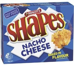 Arnotts Shapes Nacho Cheese Flavoured Biscuits, Oven Baked, 160g