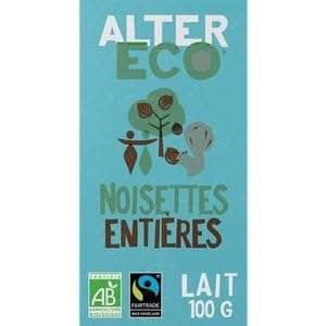 Alter Eco Chocolat au Lait Bio Noisettes Max Havelaar 100g