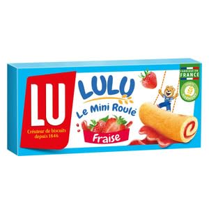 LU Lulu Le Mini Roule Strawberry Sponge Roll Biscuits, Fraise Flavour, Made in France