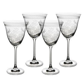 Portmeirion Botanic Garden Crystal Wine Glasses, Set of 4