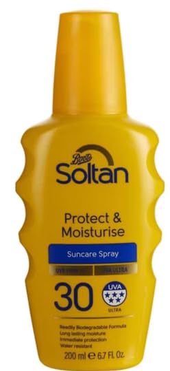 Soltan Protect & Moisturise Suncare Spray, SPF 30, Water Resistant, 200ml