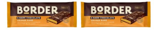 Border Dark Chocolate Orange Bars, 6 Bars per Pack, Crafted with Oats