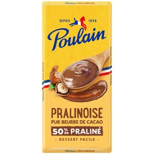 Poulain Pralinoise Chocolate, 50% Praliné, Pur Beurre de Cacao