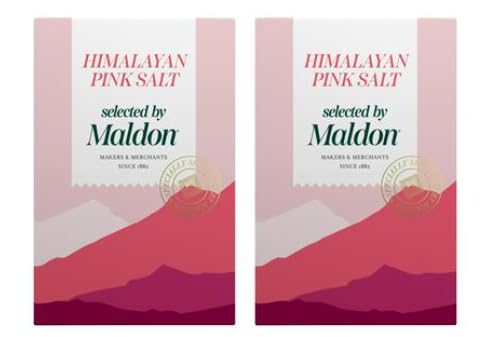 Maldon Himalayan Pink Salt, Fine Grain Seasoning, Selected by Maldon, Pack of 2