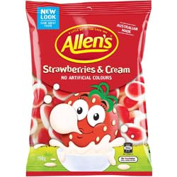 Allen's Strawberries & Cream Lollies, No Artificial Colours, 190g