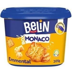 Belin Monaco Box Emmental Crackers, Resealable Box, 205g