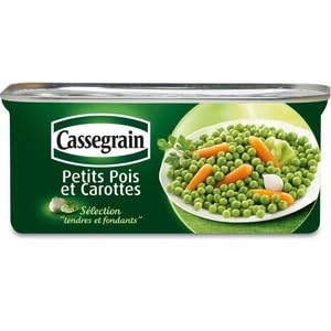 Cassegrain Petits Pois And Carrots Extra Fine Tin (1/2)(265g net) 400g