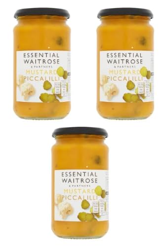 Essential Waitrose Mustard Piccalilli, Classic Condiment, Pack of 3 Jars