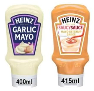 Heinz Garlic Mayo and Saucy Sauce Combo, 400ml and 415ml