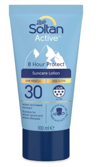 Soltan Active 8 Hour Protect Suncare Lotion, SPF 30, UVA Ultra, Water and Sweat Resistant, 100ml