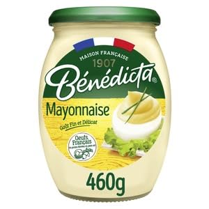 Bénédicta Mayonnaise, Fine and Delicate Taste, French Recipe, Jar, 460g