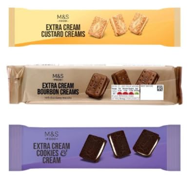 M&S Food Extra Cream Biscuits Variety, Custard Creams, Bourbon Creams, Cookies & Cream