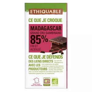Ethiquable Chocolat Noir BIO 85% Madagascar 100g