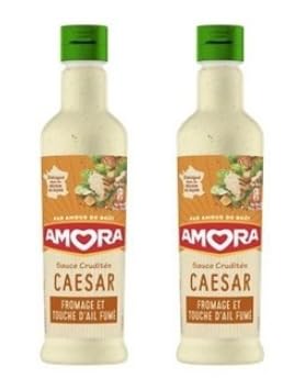 Amora Caesar Sauce, Fromage et Touche d'Ail Fumé, Pack of 2