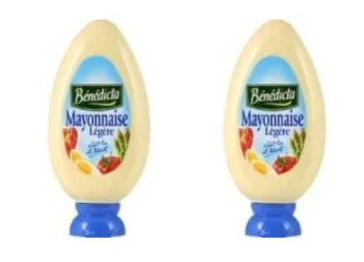 Bénédicta Mayonnaise Légère, Light Mayonnaise, Squeeze Bottle, Pack of 2