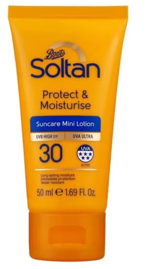 Soltan Protect & Moisturise Suncare Mini Lotion, SPF 30, UVA Ultra, Water Resistant, 50ml