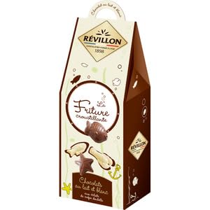 Revillon Chocolatier La Friture Croustillante Milk And White Chocolates With Crêpe Dentelle Chips 190g