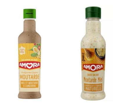 Amora Vinaigrette Légère Moutarde and Sauce Salade Moutarde Hiel, Natural Ingredients, Salad Dressing Duo