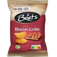 Brets Chips Saveur Bacon Grillé,Ridged Crisps,Grilled Bacon Flavour