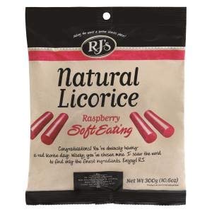 Rj's | Soft Eating Raspberry Licorice Bag | 5 x 300g