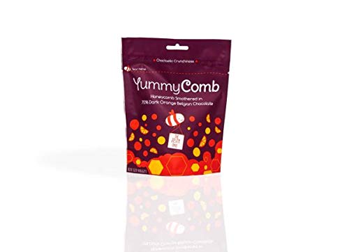 Yummycomb 70 percent Dark Orange Belgian Chocolate Honeycomb Pouch, 100g