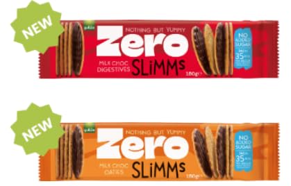 Zero Slimms Milk Choc Digestives and Oates, No Added Sugar, 180g