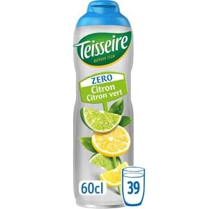 Teisseire Zero Sirop Citron & Citron Vert 0% Sucres 60cl