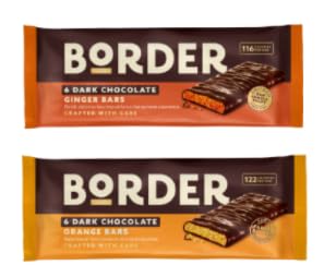 Border Boscuits Dark Chocolate Ginger 144g & Orange Bars 144g