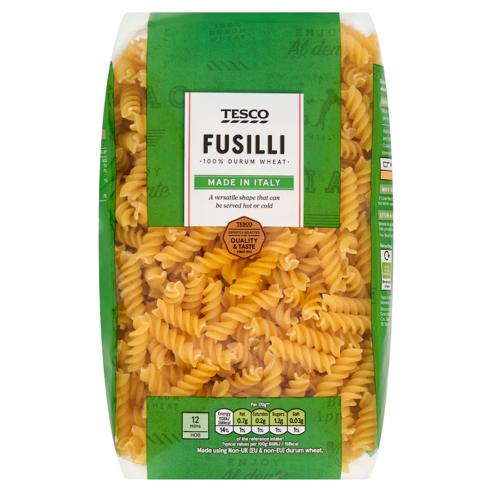 Tesco Fusilli Pasta Twists, 1Kg
