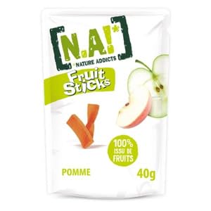 N.A! Nature Addicts Fruit Sticks, Apple Flavour, 100% Fruit, 40g
